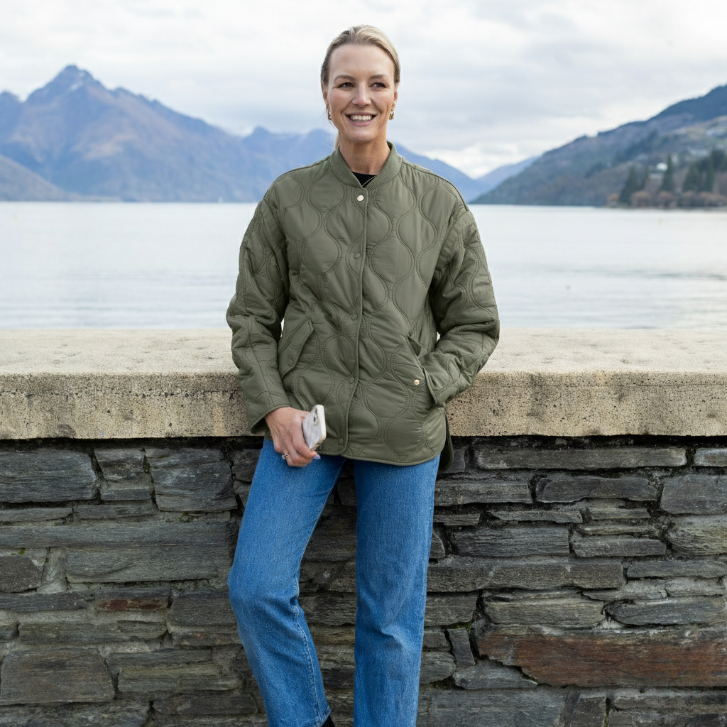 Moke | Talei Quilt Bomber - Olive