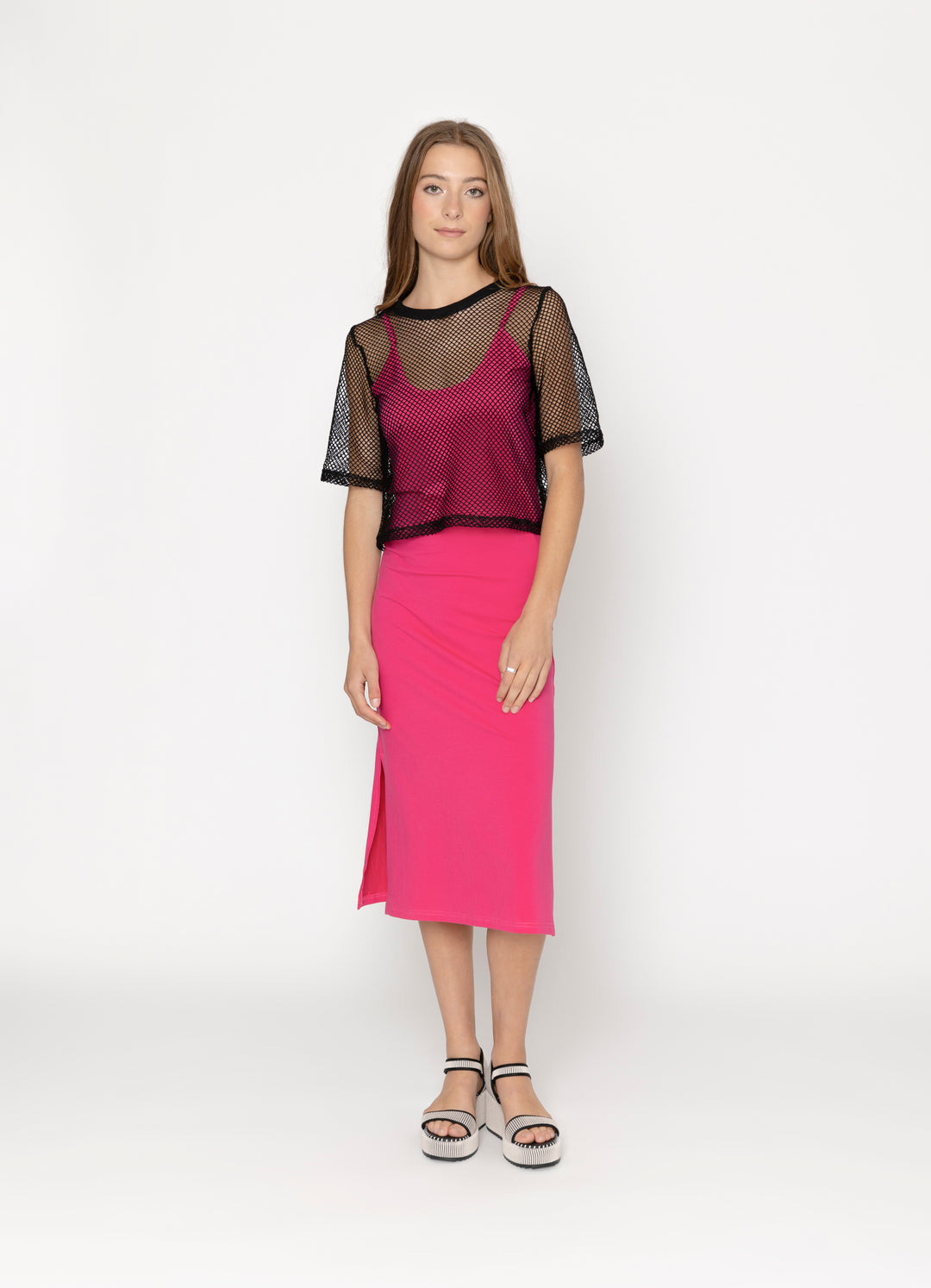 Two by Two | Arrow Mesh Top - Black