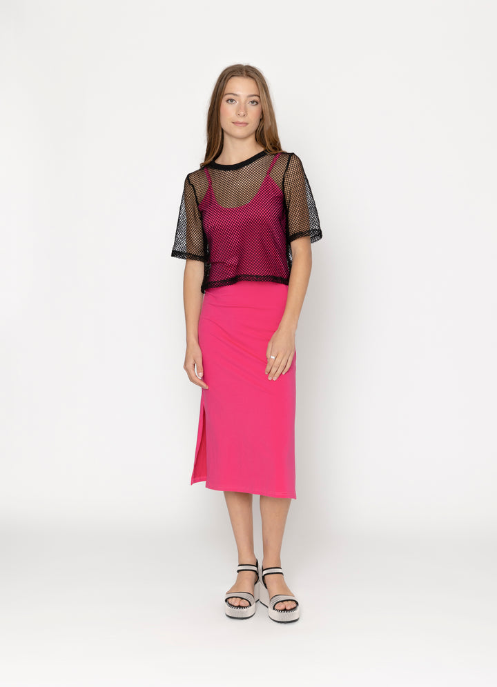 Two by Two | Arrow Mesh Top - Black