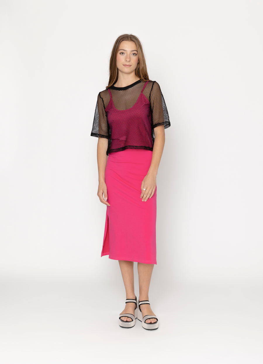 Two by Two | Arrow Mesh Top - Black