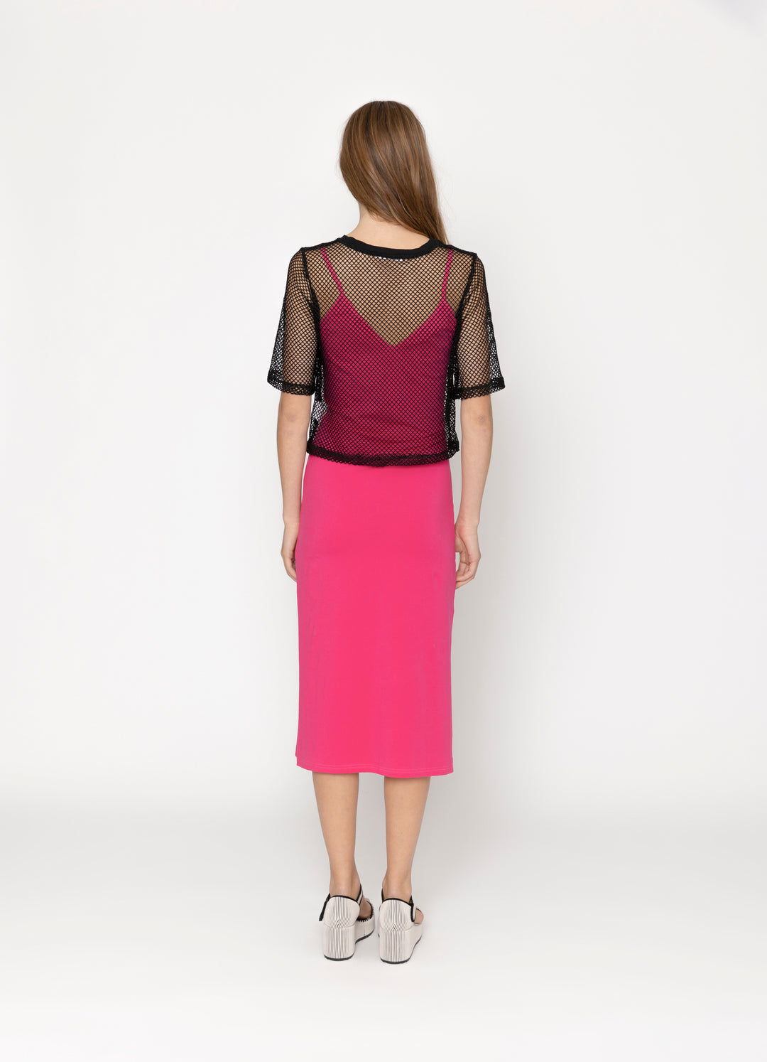 Two by Two | Arrow Mesh Top - Black - Back View