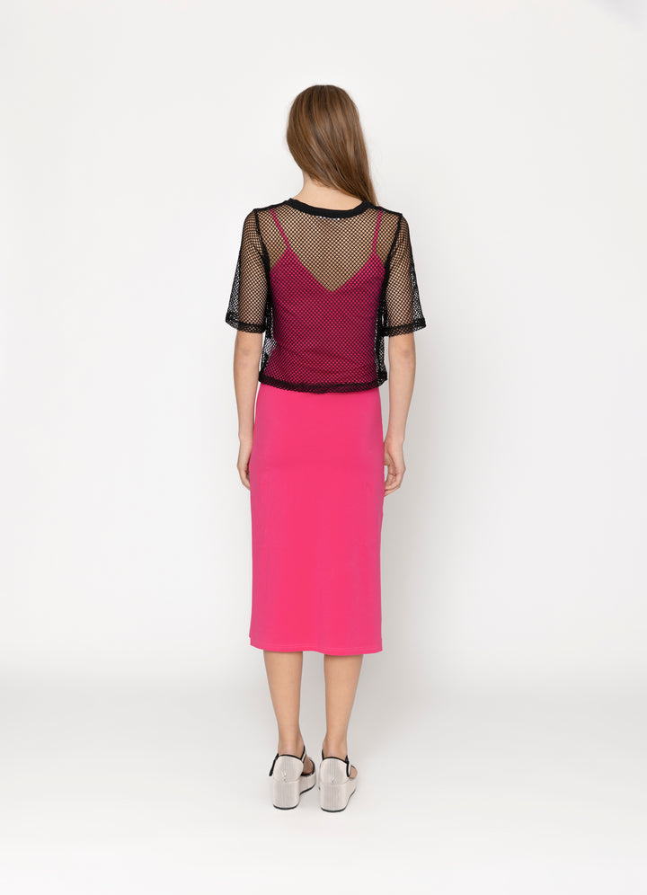 Two by Two | Arrow Mesh Top - Black - Back View