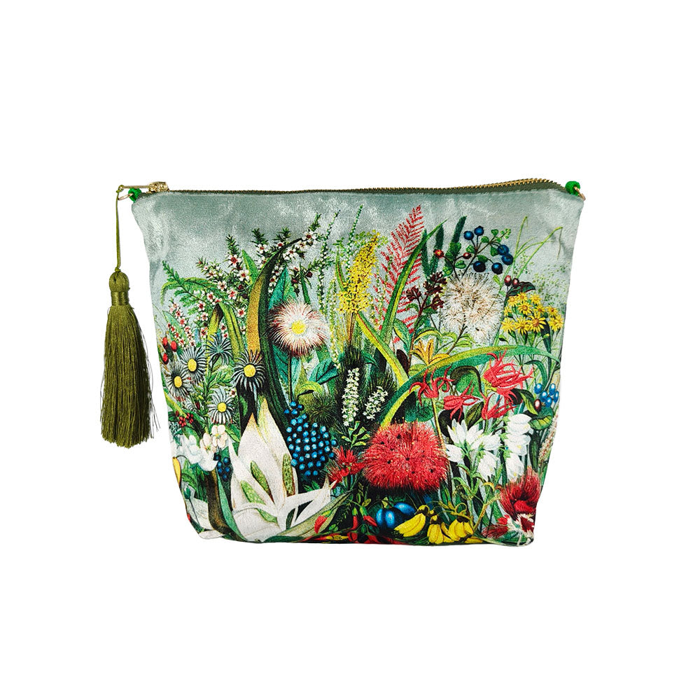 NZ Native Flowers Velvet Bag