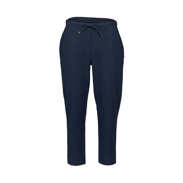 Vassalli 7/8 Slim Leg Elastic Waist Pant in Ink Front View - Just Pants