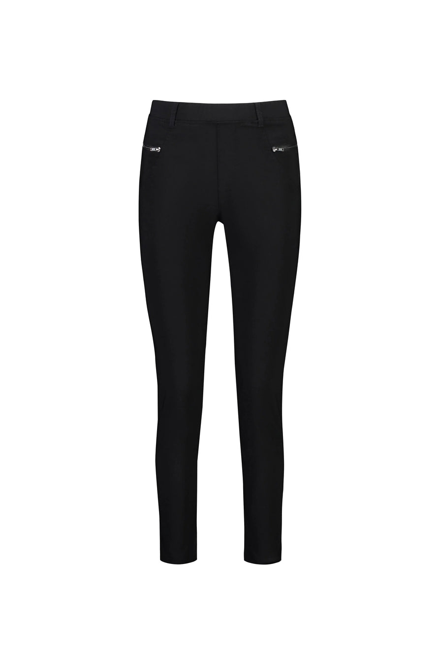 Vassalli I Black Skinny Leg Ankle Grazer Pull On - Just Pants