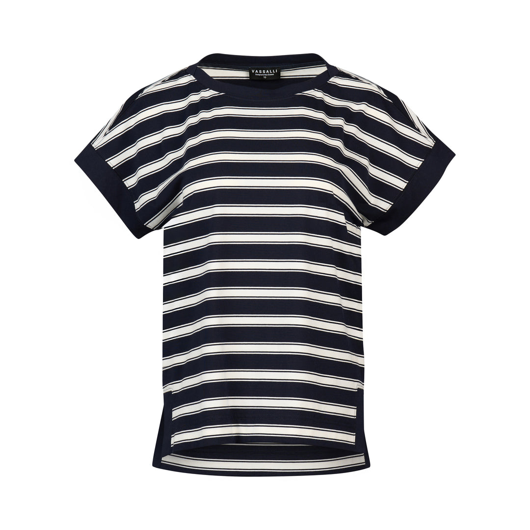 Vassalli Drop Sleeve Top Ink Stripe - no model - front 
