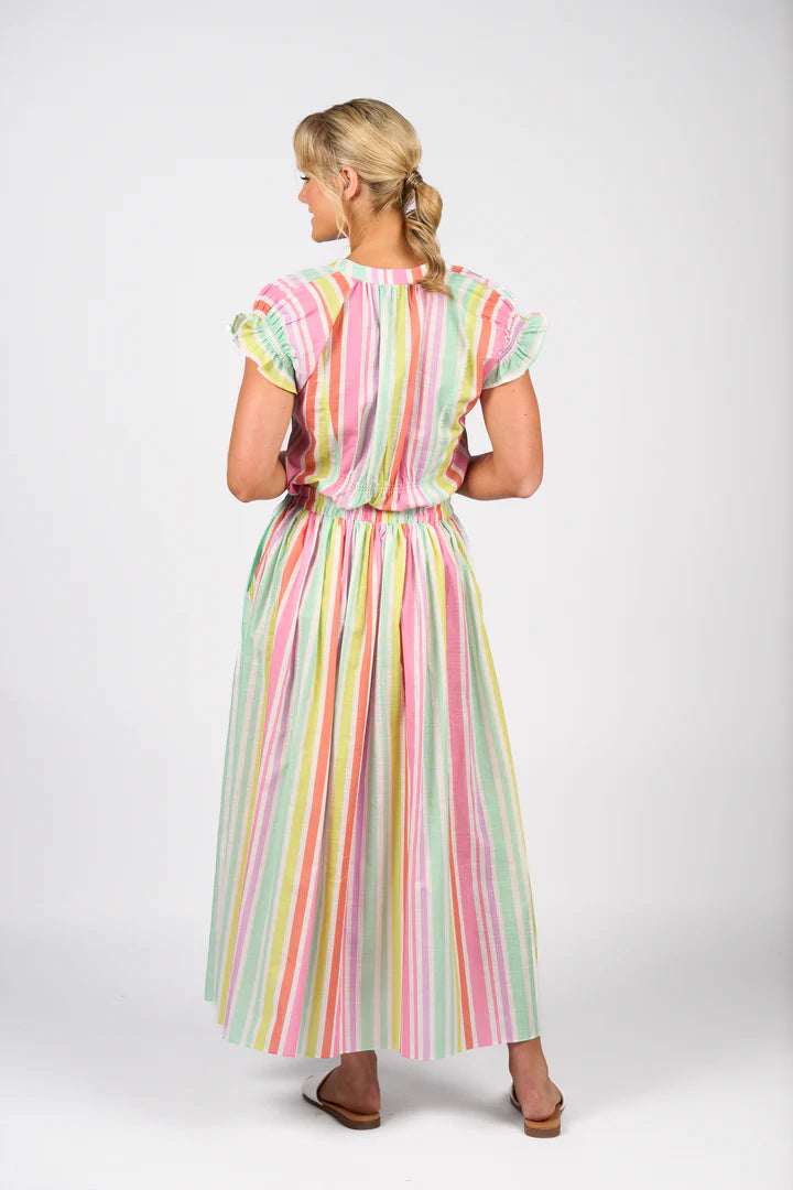 Vassalli Elastic Waist Maxi Skirt - Cabana - Front View