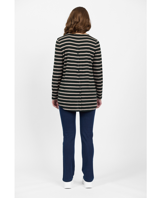 Vassalli Merino Long Sleeve with Back Button - Back View