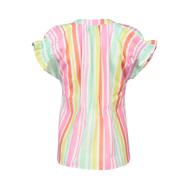 Vassalli | Printed Drop Shoulder Top - Cabana - Back View - Just Shirt