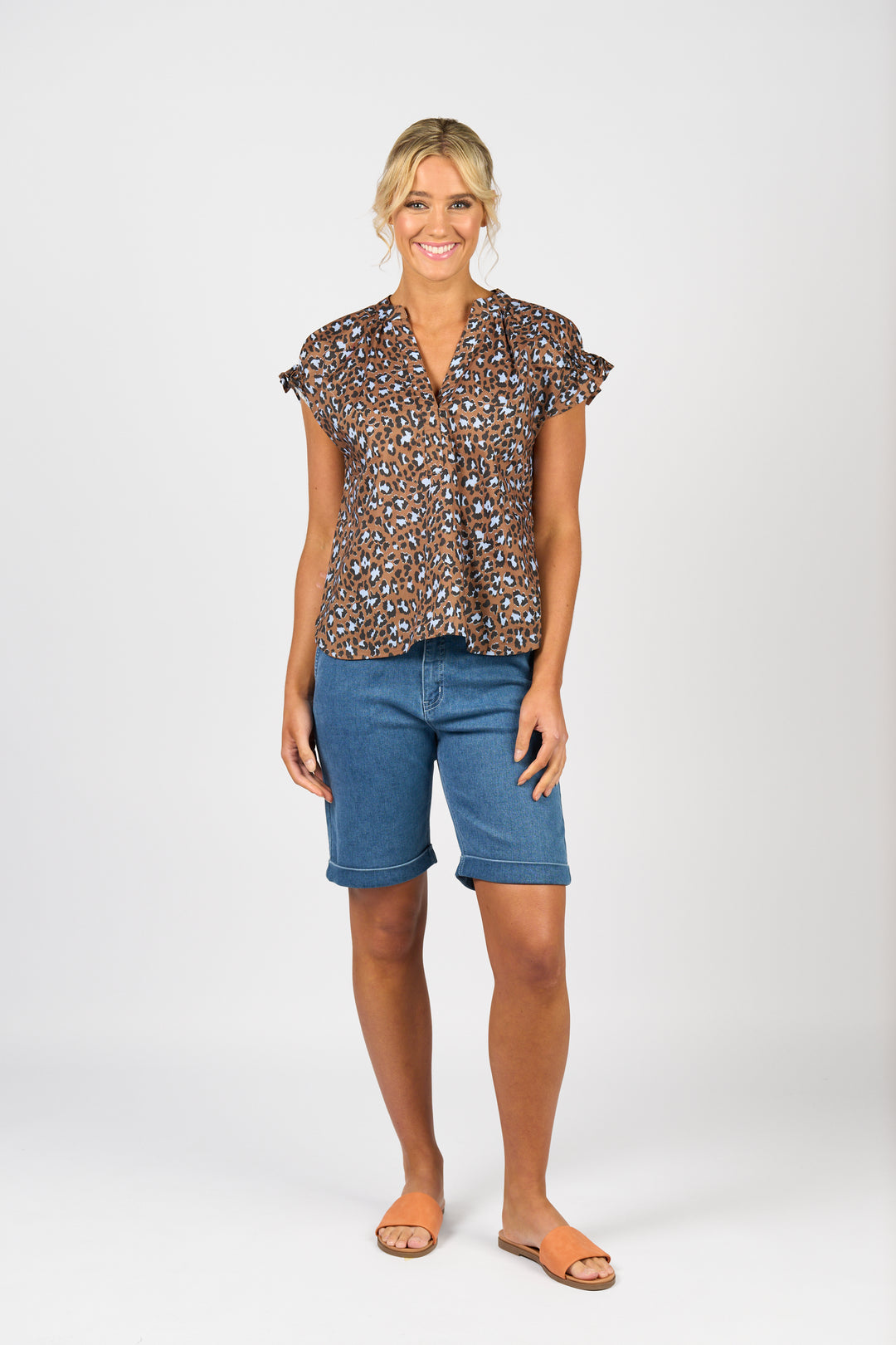 Vassalli Printed Drop Shoulder Top Nala - Front View