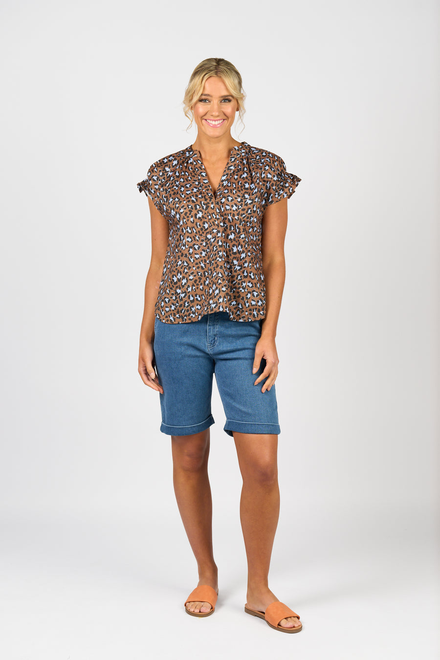 Vassalli Printed Drop Shoulder Top Nala - Front View