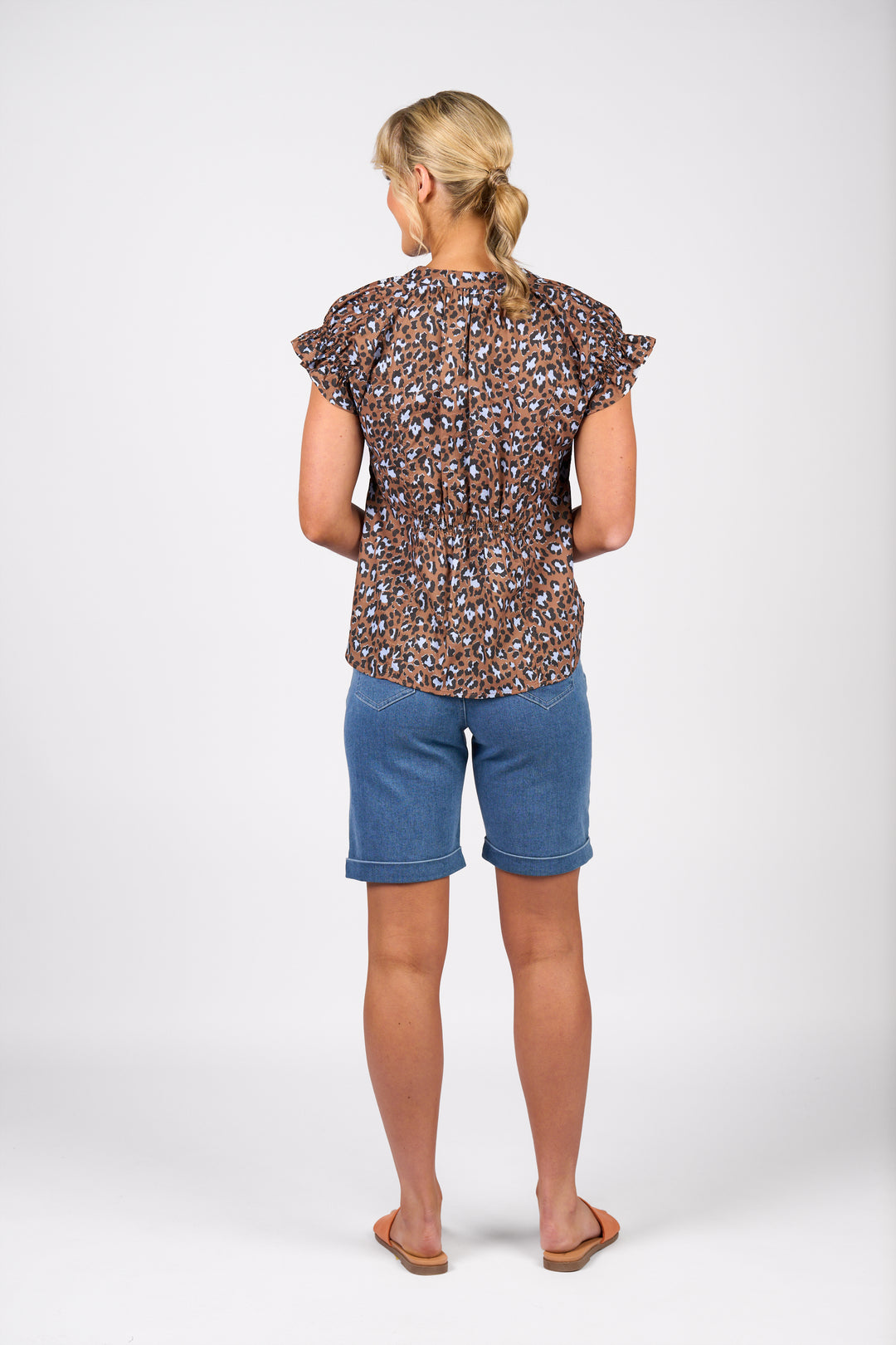 Vassalli Printed Drop Shoulder Top - Nala -Back View
