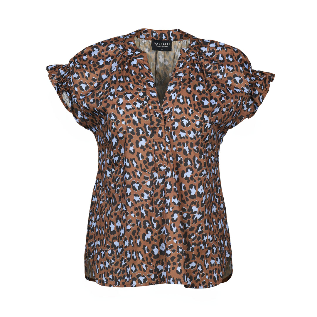 Vassalli Printed Drop Shoulder Top Nala - Just Top Front