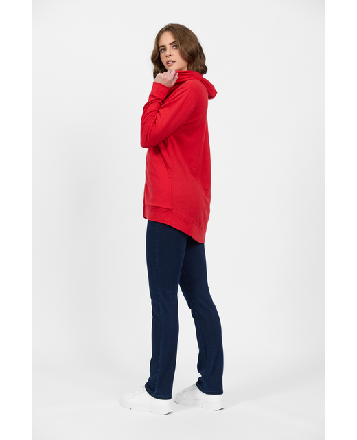Vassalli Red Zip Up Hooded Jacket Merino Side