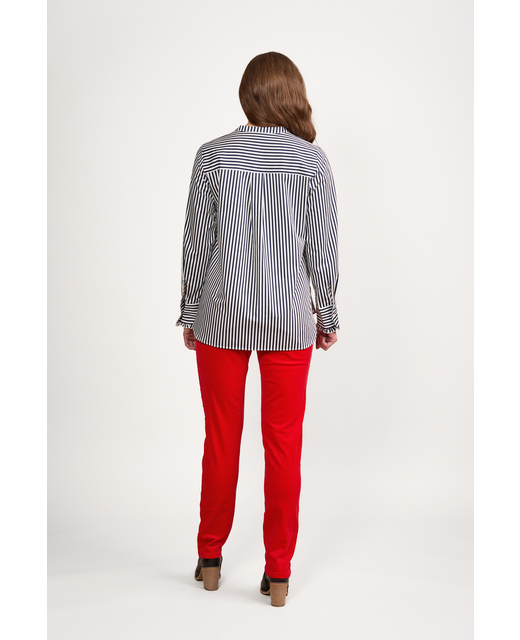 Vassalli I Shirt V Neck Ruffle Trim - Back View