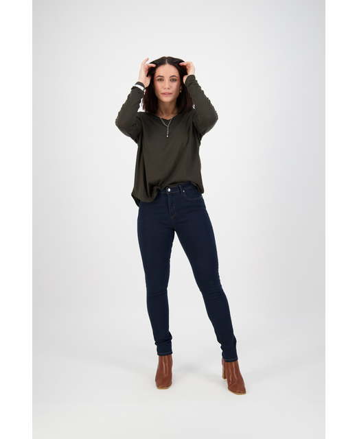 Vassalli Skinny Leg Full Length Basket Weave Jean 2