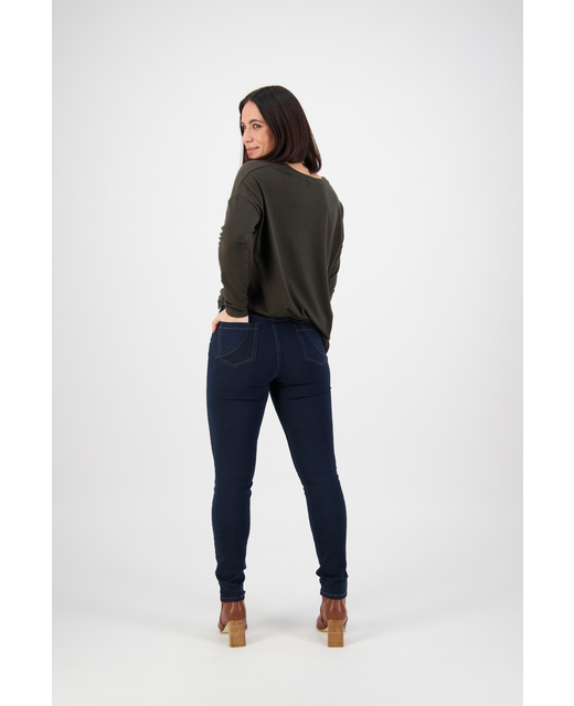 Vassalli Skinny Leg Full Length Basket Weave Jean Back View 2
