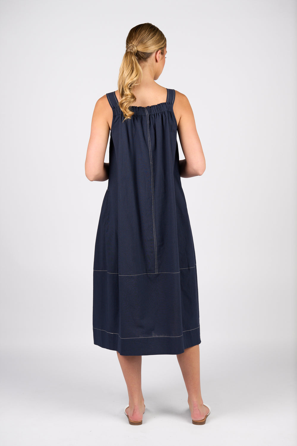 Vassalli Sleeveless Balloon Dress Ink - Back View