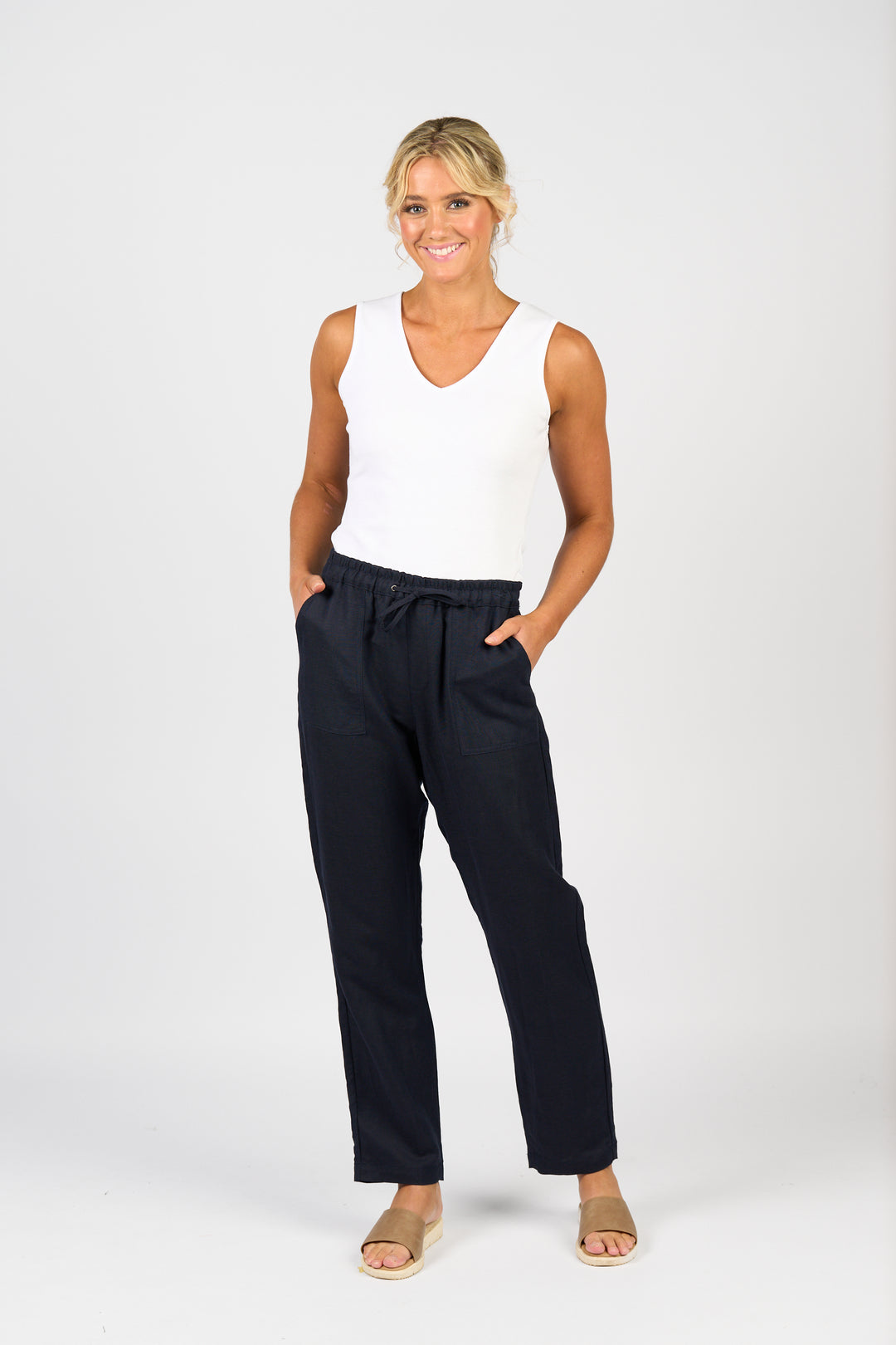 Vassalli Slim Leg Ankle Grazer Ink - Front View