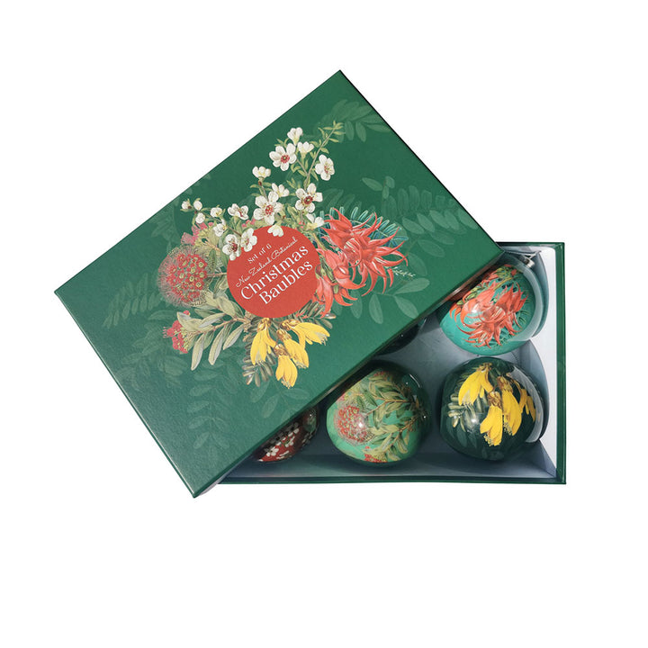 Set of 6 Xmas Baubles - Flora