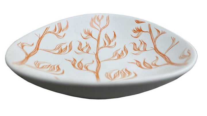 Bowl 10cm Harakeke Orange on White