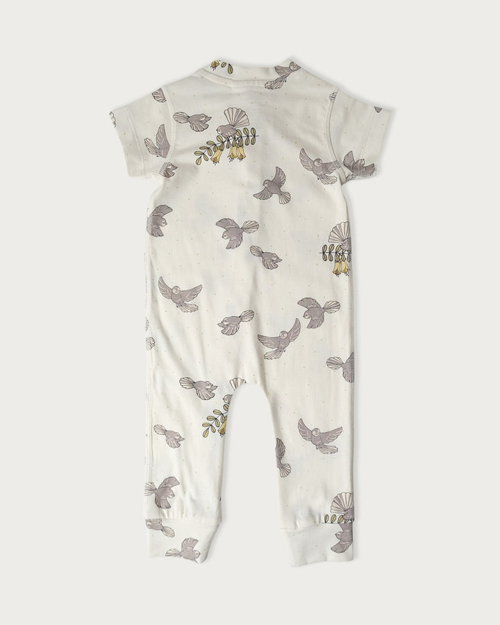All-in-One Short Sleeve Bodysuit Fantail 0–3 Months