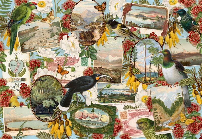 Puzzle Birds & Postcard (1000 Piece)
