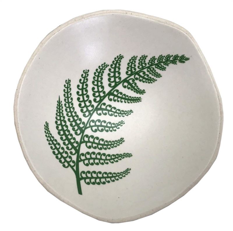 Bowl 7cm Green Fern On White