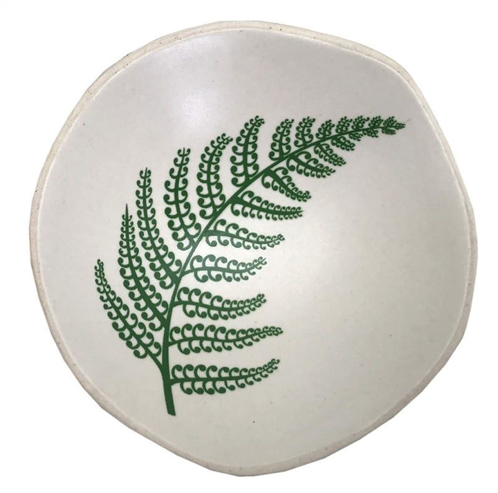 Bowl 7cm Green Fern On White