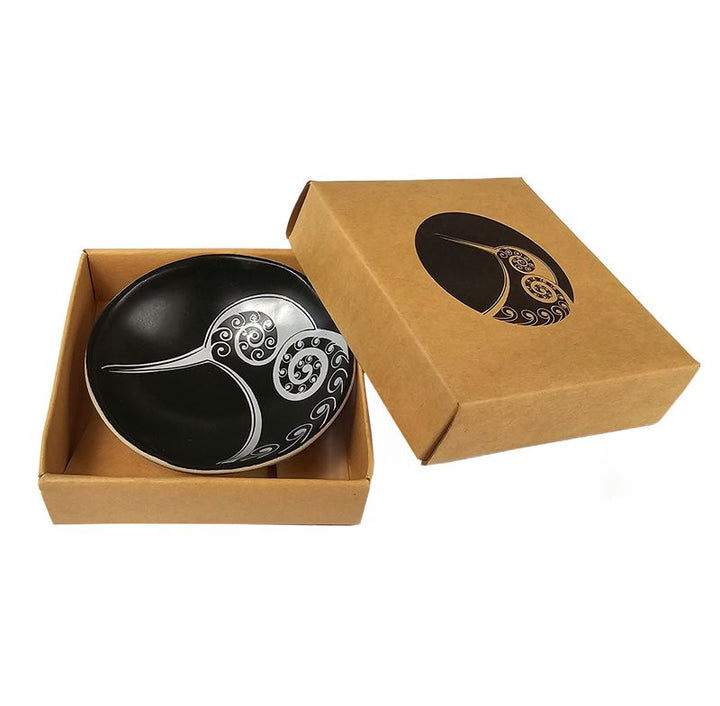 Bowl 7cm Kiwi White on Black