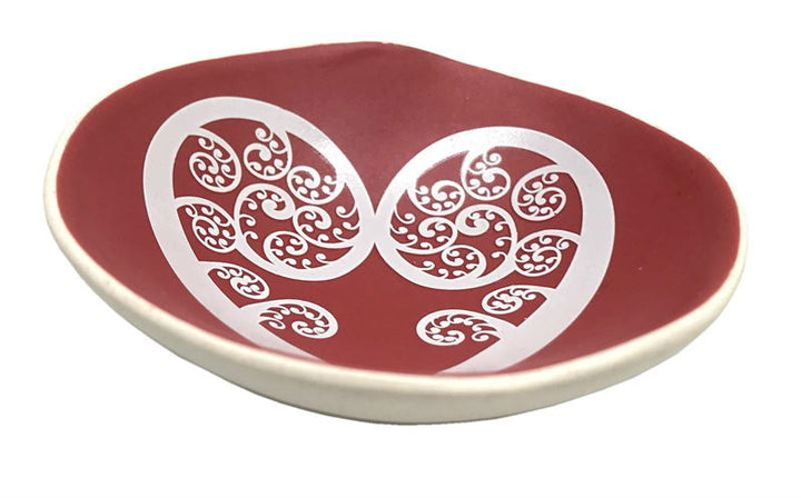 Bowl 7cm White Aroha on Red
