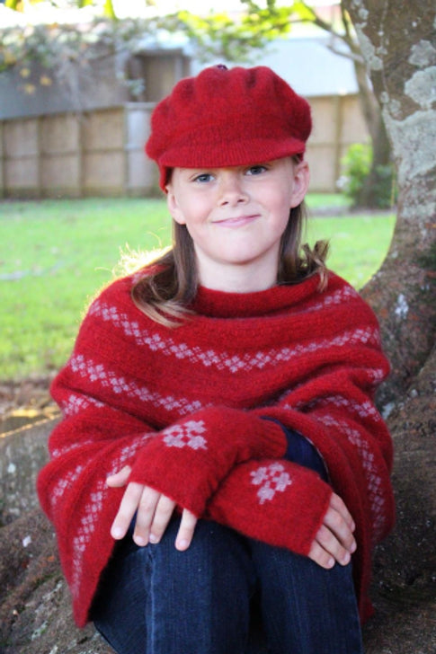 Child's Possum Merino Gatsby Hat Red