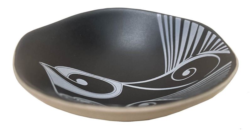 Bowl 7cm Piwakawaka White on Black