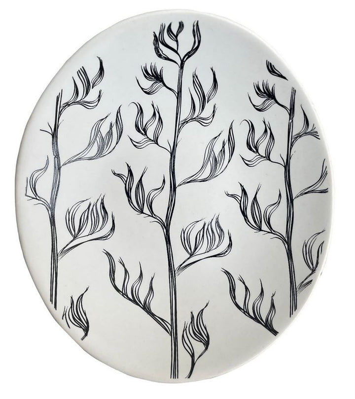 Bowl 10cm Harakeke Black on White
