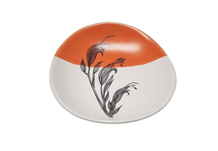 Bowl 10cm Harakeke Flower 4 Orange Dipped