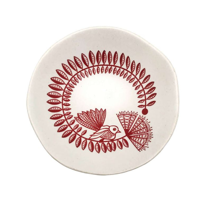 Bowl 7cm Red Fantail On White
