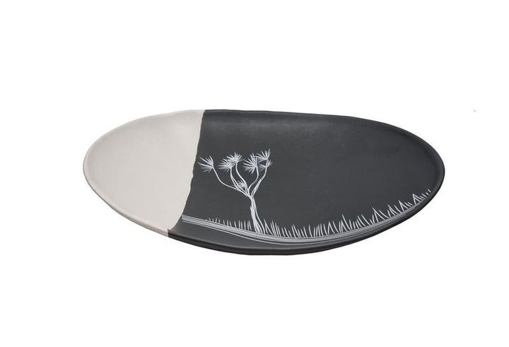 Bowl 24cm Coastal Ti Kouka Dipped White on Black