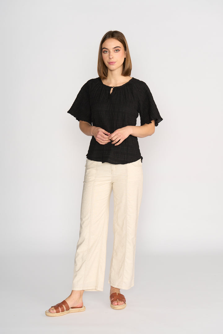 Knewe | Hazel Top - Black Texture
