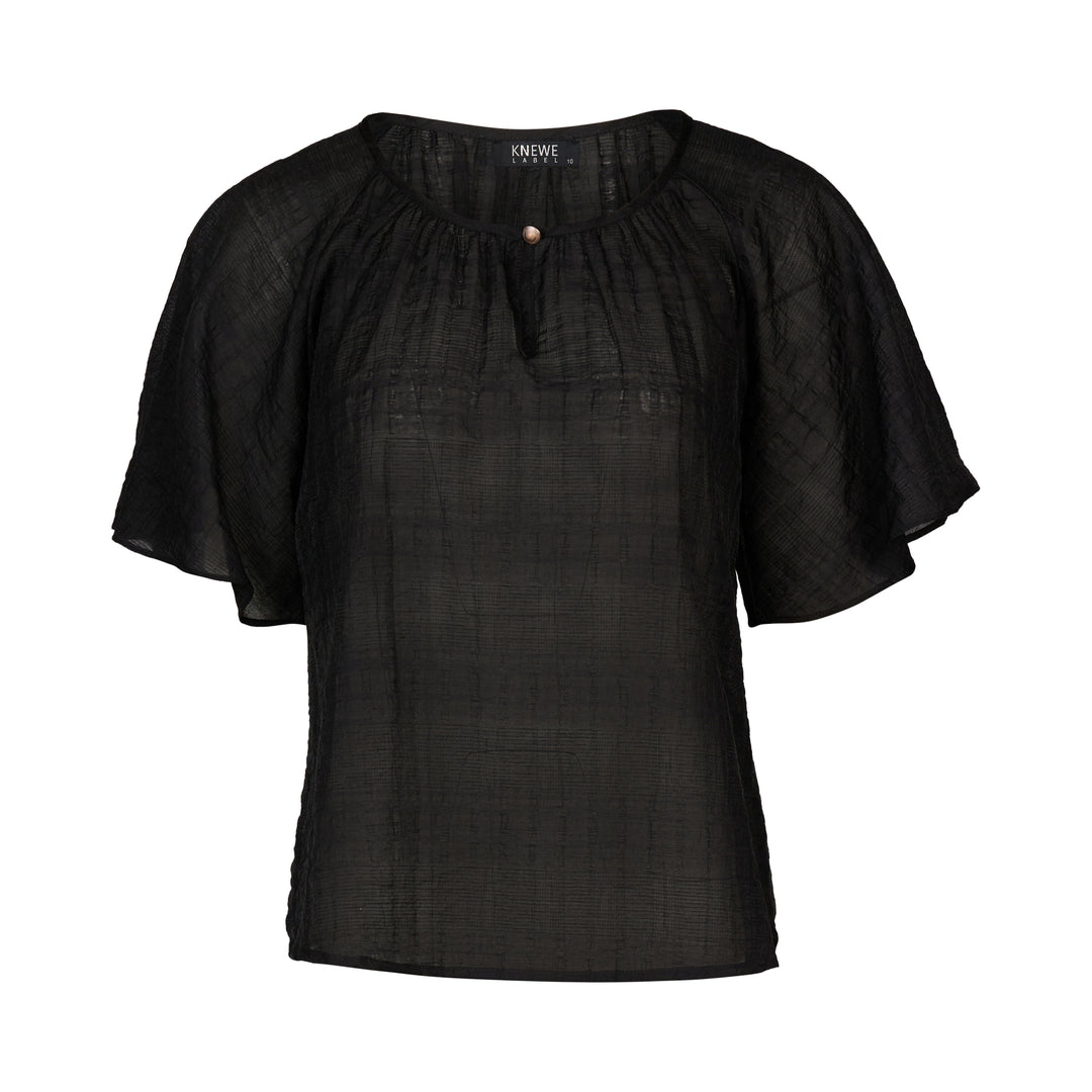 Knewe | Hazel Top - Black Texture