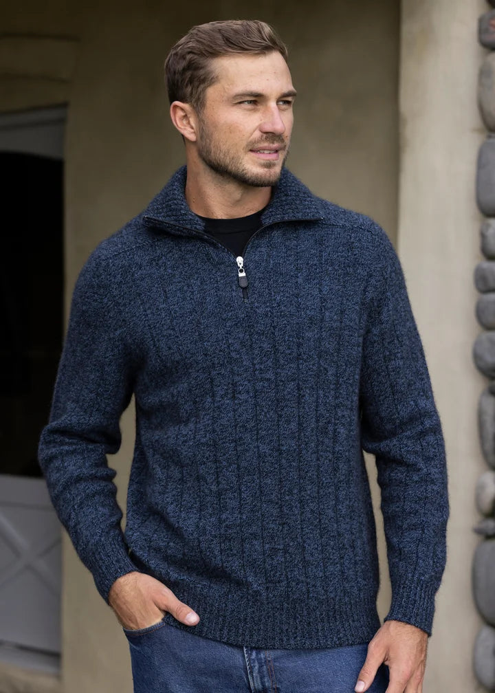 Merino Possum Rib Collar Sweater