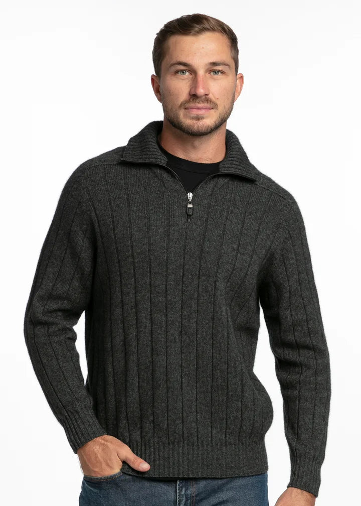 Merino Possum Rib Collar Sweater