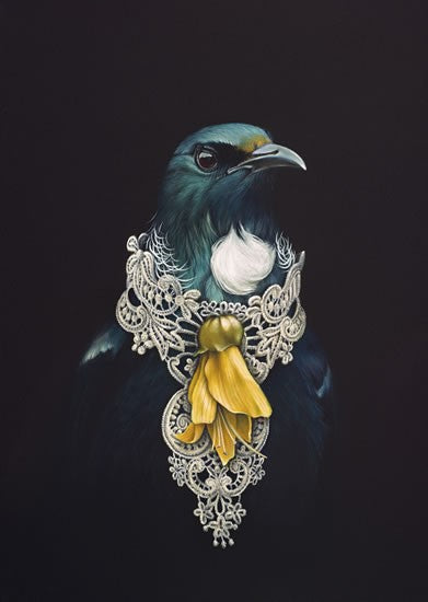She Of The Kowhai Tree in Black Frame