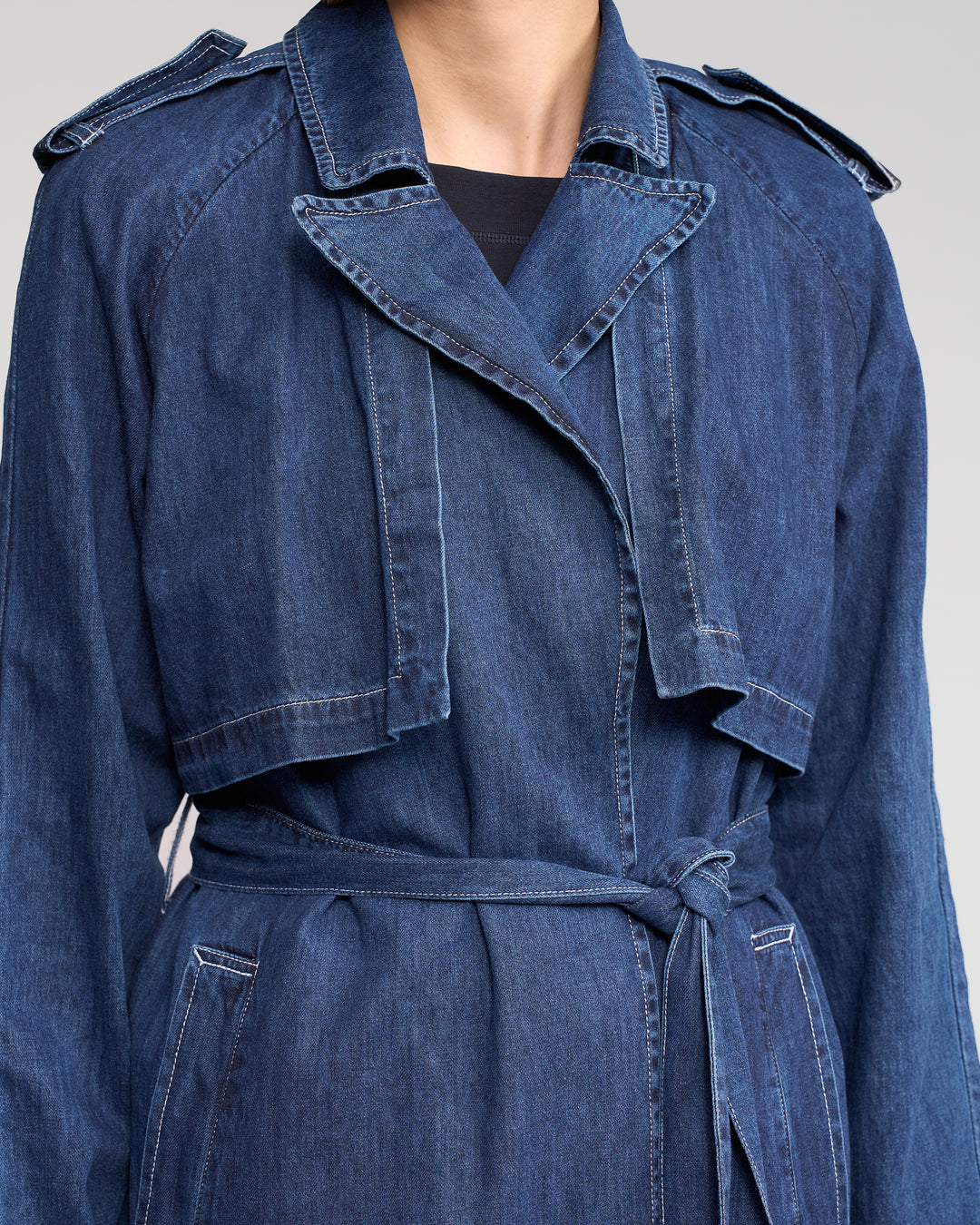 Vassalli | Galaxy Trench Coat - Dark Blue