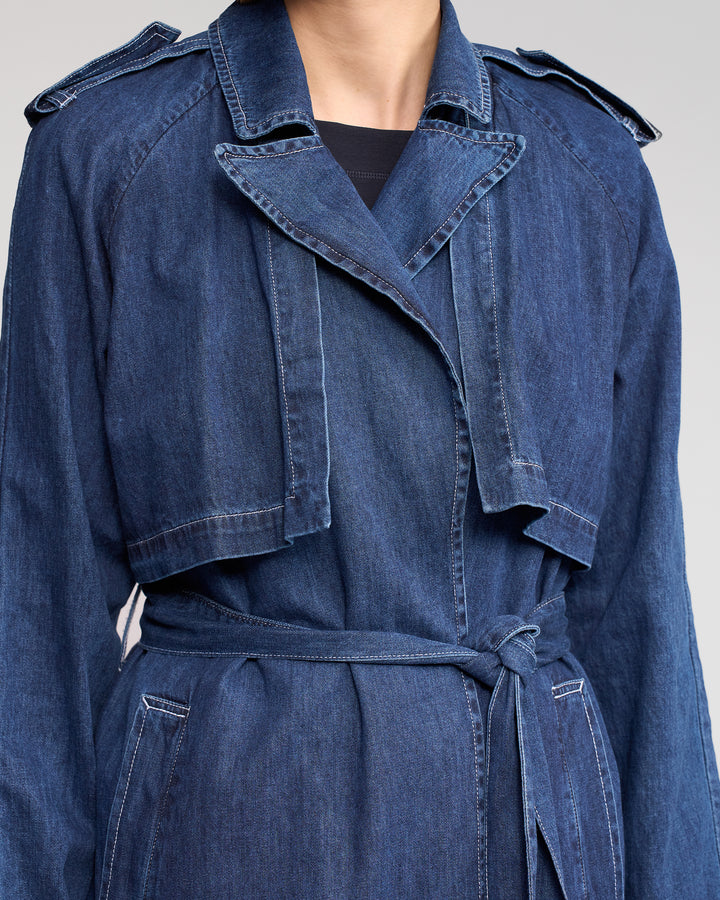 Vassalli | Galaxy Trench Coat - Dark Blue