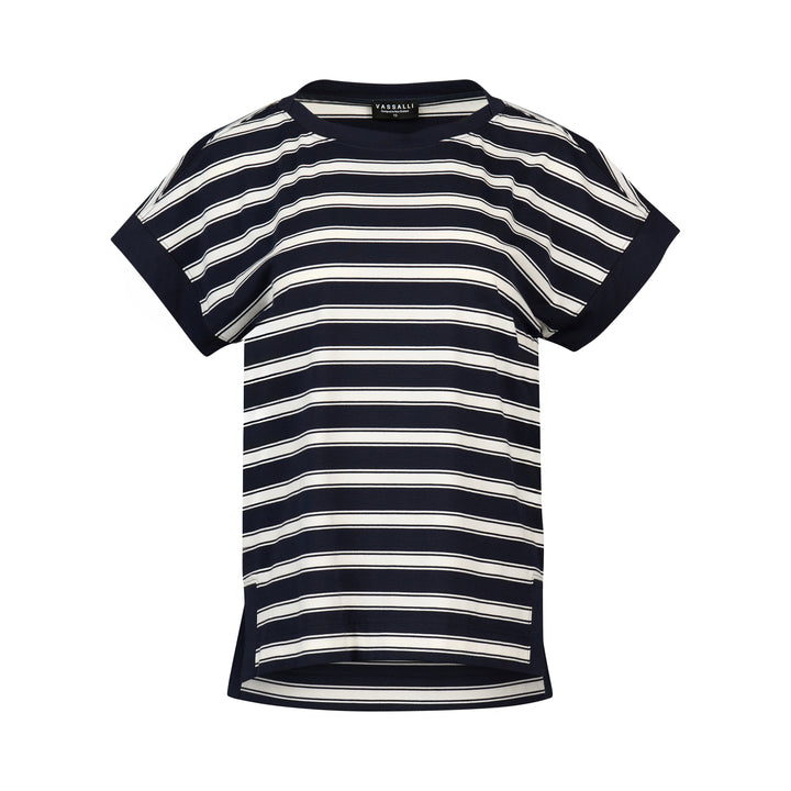 Vassalli | Drop Sleeve Top - Ink Stripe