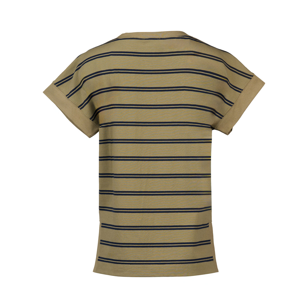 Vassalli | Drop Sleeve Top - Sage Stripe