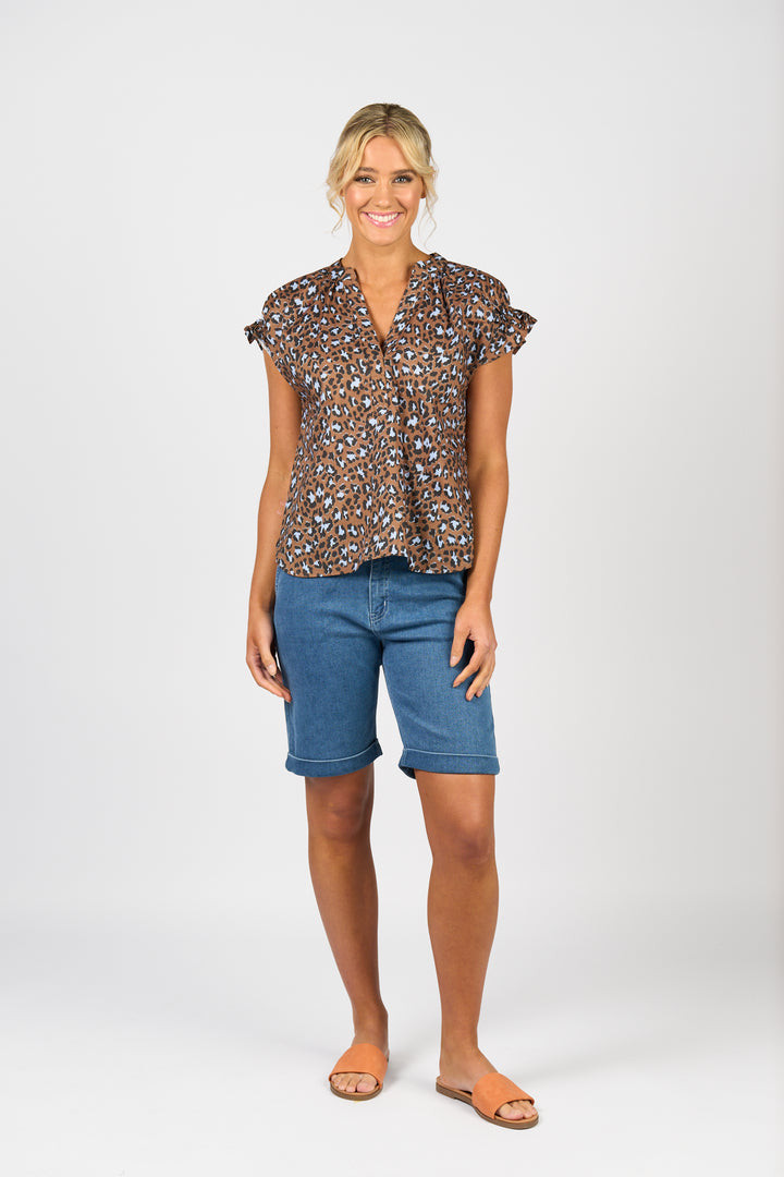 Vassalli | Printed Drop Shoulder Top - Nala