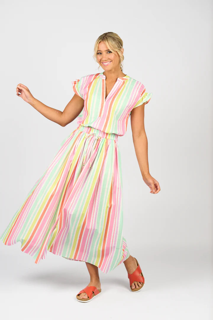 Vassalli | Elastic Waist Maxi Skirt - Cabana