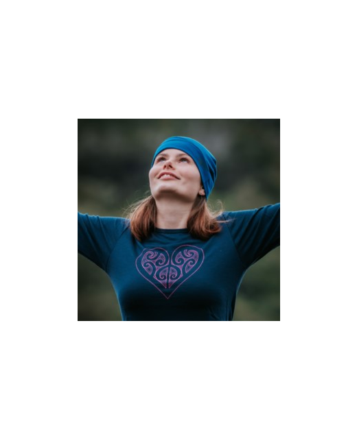 Seabreeze T Shirt Long Sleeve Merino Koru Heart Ink