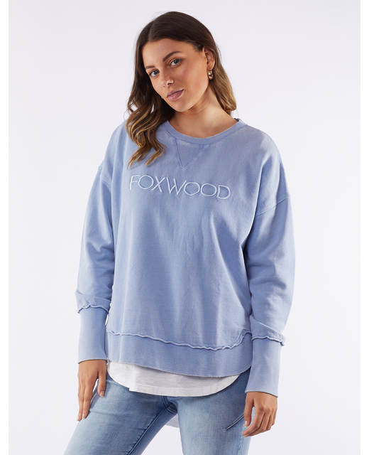 Foxwood Washed Simplified Crew - Light Blue - Women's Clothing ...